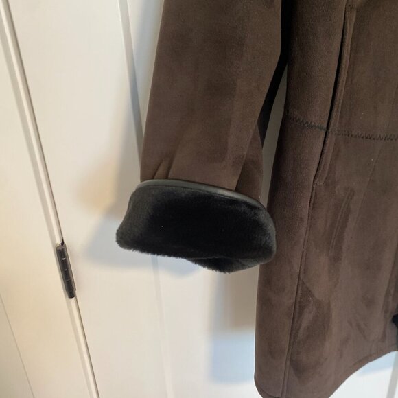 Novelti‎ Faux Suede with Fox Fur Trim Winter Coat Plus Size 1X - Picture 3 of 6